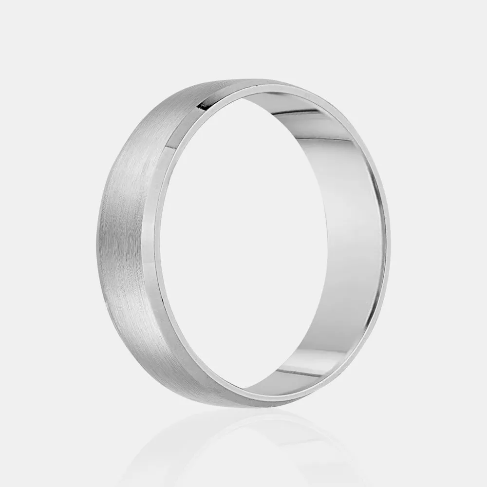 10K High Polished Flat Beveled Edge Wedding Band