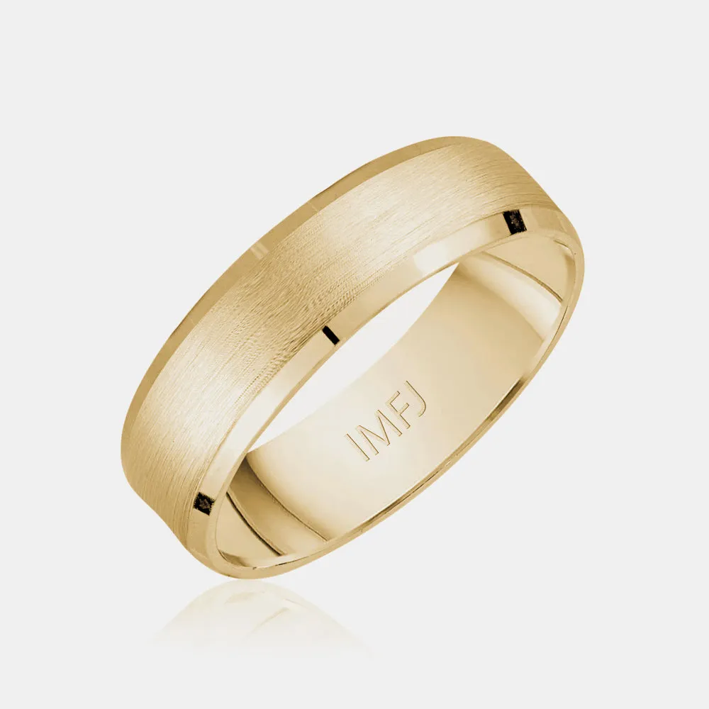 10K High Polished Flat Beveled Edge Wedding Band