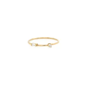 14k Baguette & Round Diamond Band Ring