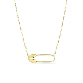 14k Gold Safety Pin Necklace