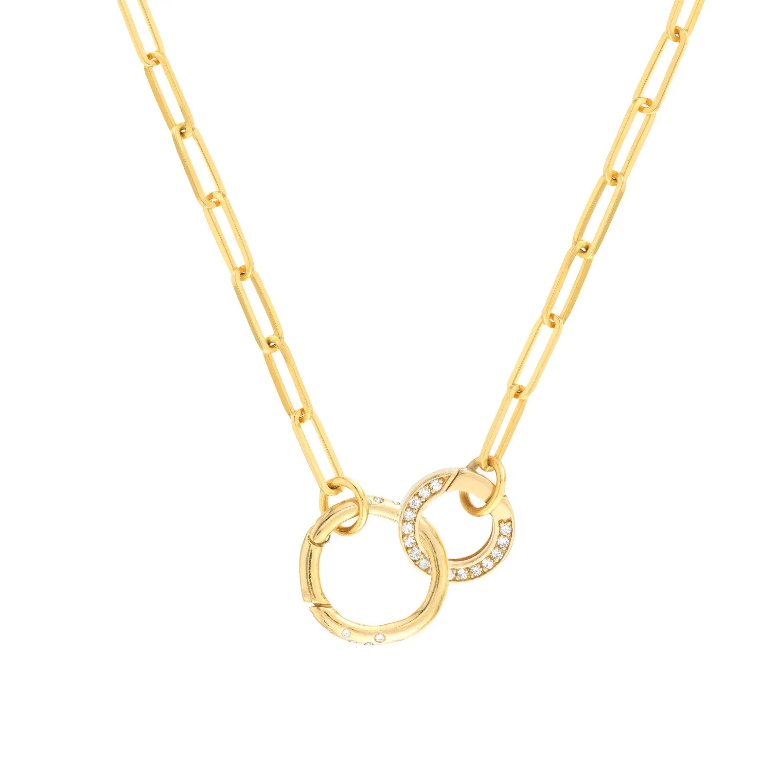 14k Yellow Gold 3.6MM PaperClip Chain with Interchangeable Pushlocks