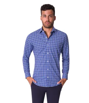 Bertigo Shirt | Cole-92 Navy Tartan Ginghamm Print