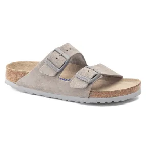 Birkenstock Women's Arizona Soft Footbed Suede Leather (Stone Coin - Regular Fit)