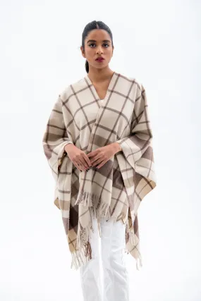 CHECKERED CAPE SHAWL