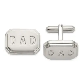 Chisel Stainless Steel Polished Enameled Dad Cufflinks