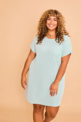 CozyCo Ribbed Sage Shirt Dress - PREORDER