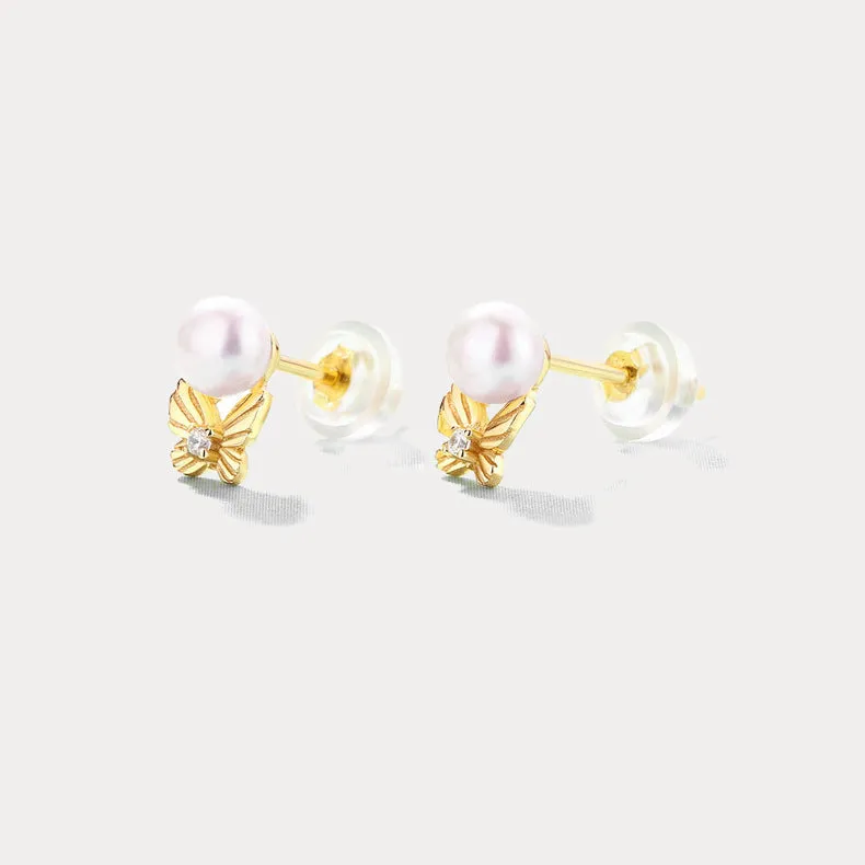 Dream Catching Butterfly Pearl Earrings