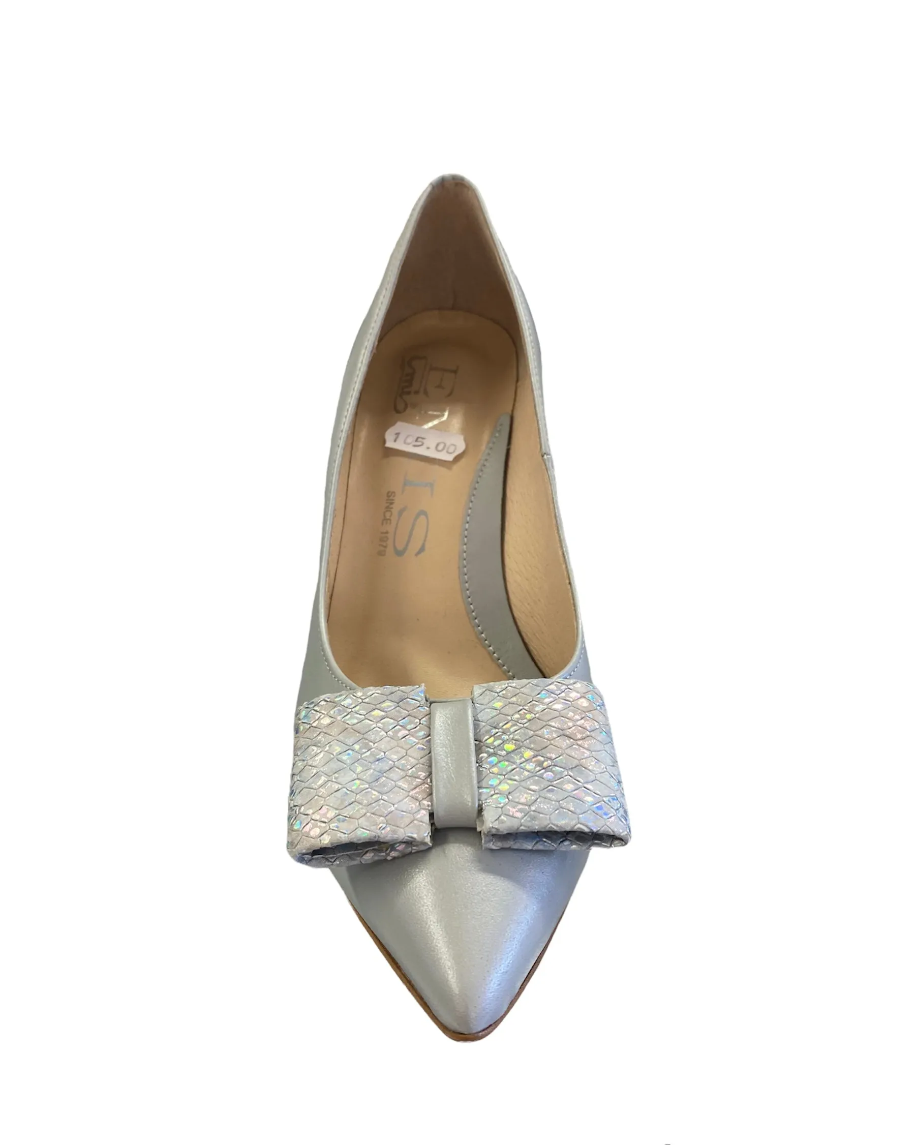 Emis Court  Shoe Grey Bow