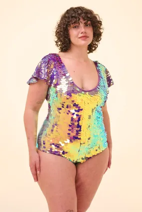 JAZMIN SEQUIN LEOTARD - ORCHID