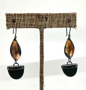 Leaf and Rock Earrings