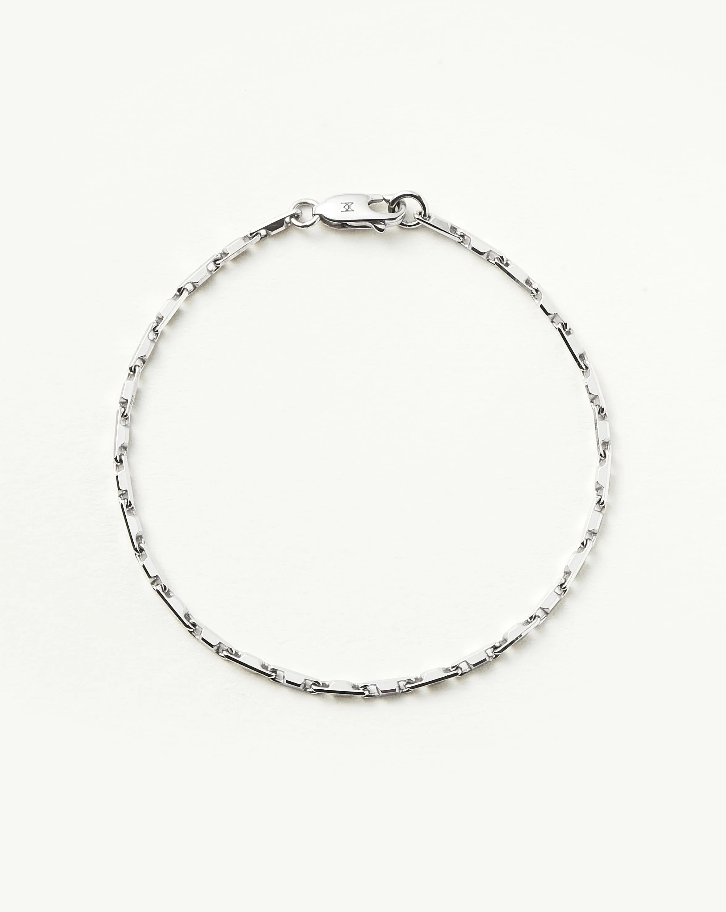 Mens Interlocking Link Chain Bracelet | Sterling Silver