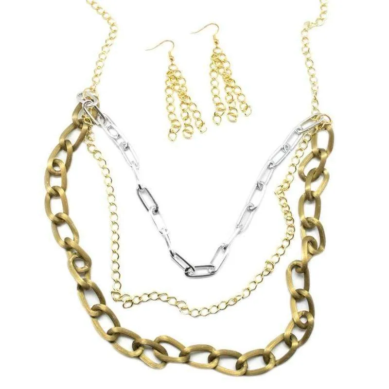 Mix Master Multi Gold Necklace