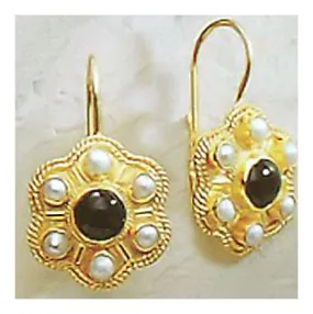 Oxford Onyx and Pearl Earrings