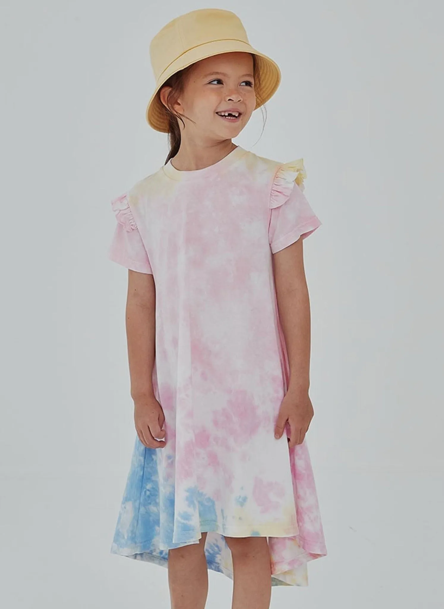 Petite Hailey Tie Dye Frill Dress