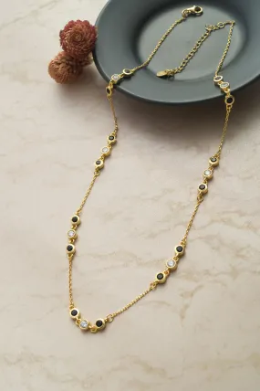 Station Fine Line Gold Plated Sterling Silver Mangalsutra Chain Necklace