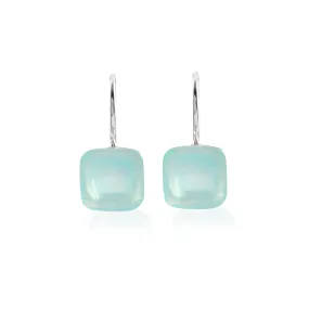 Vama | Aspen Earrings | Metal-Sterling Silver | Stone-Aqua Chalcedony | Finish-Matt