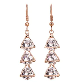 Vintage Korean Style Rhinestone CZ Dangle Earring Women Jewelry